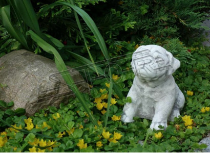 Décoration de jardin Chien Patio Figurine en pierre Blanche Statuette décorative
